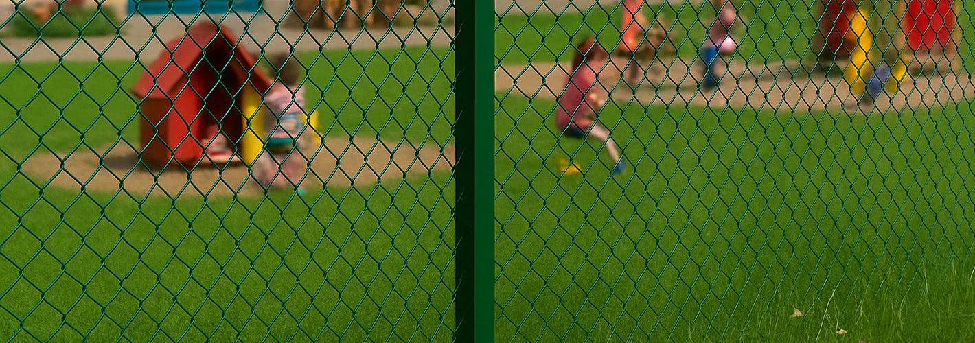 Stängselpaket för förskola / Barnstuga. Olika färger och höjder finns i svensk standar.
