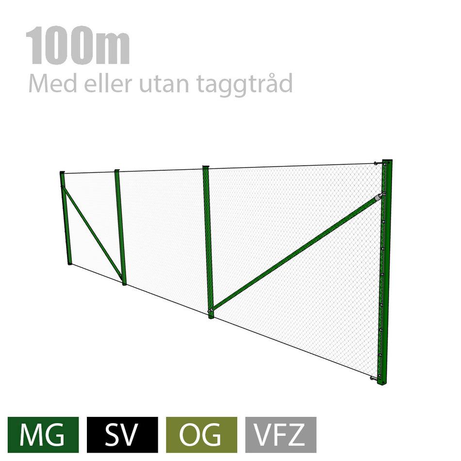 Industristängsel komplett paket 100m