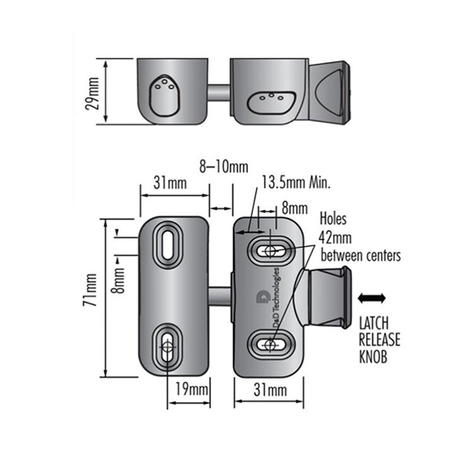 MagnaLatch Side Pull - Grindlås med nyckel