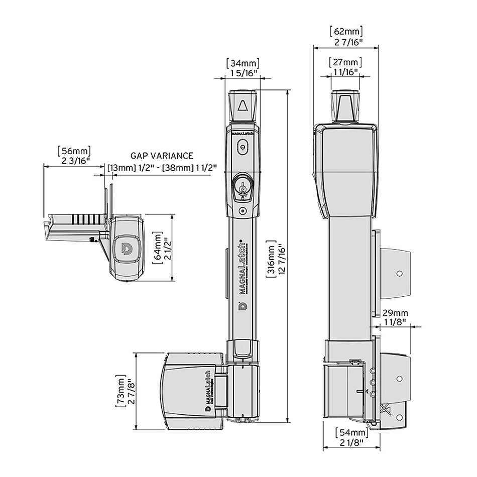 MagnaLatch Vertical Pull - Barnsäkert grindlås