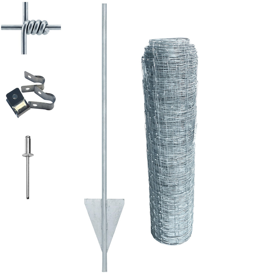 Viltstängselpaket 200 cm - 50m "Vingstolpe"