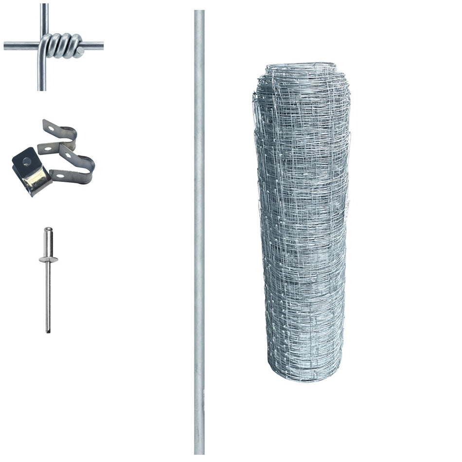 Viltstängselpaket 160 cm - 50m "Stålstolpe"