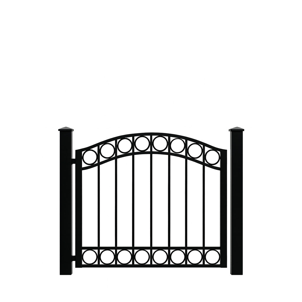Aspeboda är en elegant smidesgrind med tidlös form och återhållsamma detaljer som smälter in i de flesta miljöer. Den ger ett lyft både till privata villatomter och till mer representativa entréer.