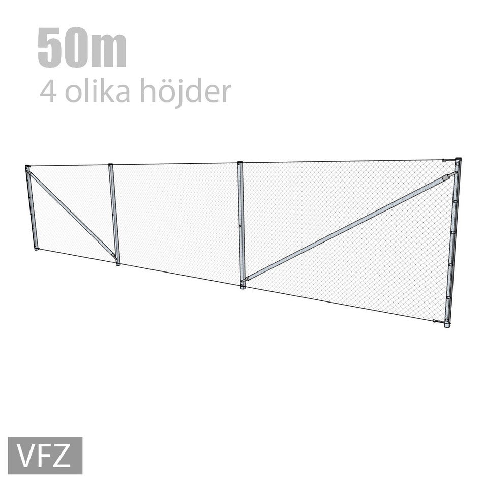 Förskole-stängselpaket 50m Varmförzinkat