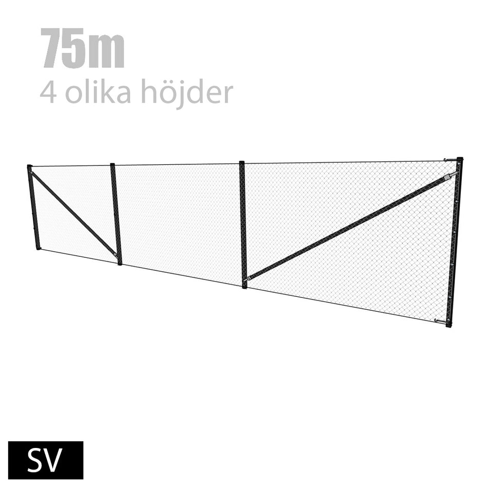 Stängselpaket 75m Svart
