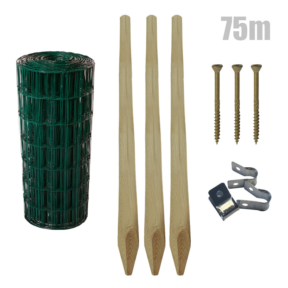 Trädgårdsstängsel 75m - Komplett paket